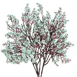 Mandy's Light Blue Artificial Baby’s Breath Flowers 6 Bundles Silk Gypsophila with Bendable Stems for Fall Centerpiece Wedding Decor and Table Arrangements