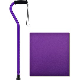 NOVA Medical Products Designer Walking Cane with Offset Handle, Lightweight Adjustable Walking Stick with Carrying Strap, Purple