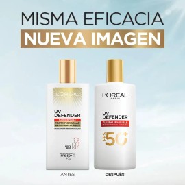 Protector Solar Loreal Paris Fps50+ Uv Defender Fluido Tono Invisible 40gr
