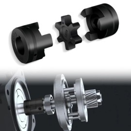 awliye 1/2" to 3/4" L075 Flexible 3-Piece L-Jaw Coupling Coupler Set & Rubber Spider, Log Splitter Pump Coupler for Log Wood Splitter Hybrid Equipment