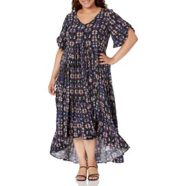 Avenue Plus Size Dress PRT VAL, in Butterfly Pair, Size, 2628