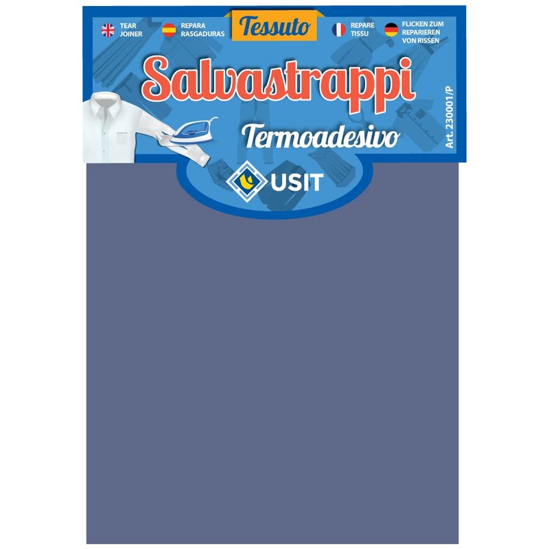 USIT, 1pc Thermoadhesive Cotton Repair Patch, 18"x4.5", Lightweight and Resistant,