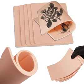 Tattoo Practice Skin 3mm Fake Skin 6pcs 19x14cm Double Sided