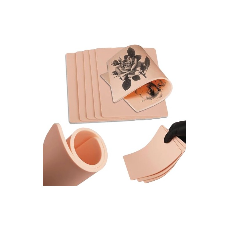 Tattoo Practice Skin 3mm Fake Skin 6pcs 19x14cm Double Sided