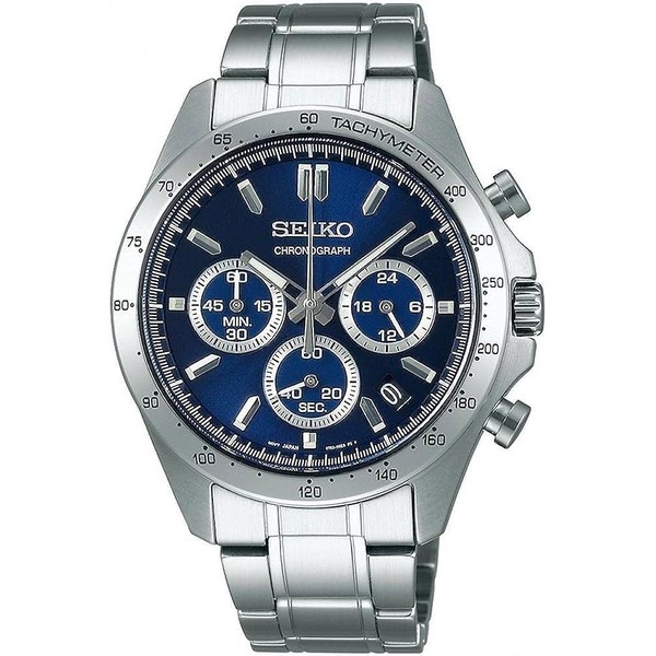 Seiko SBTR011 Men's 1/5 Second Chronograph Quartz Wristwatch, Navy, Navy