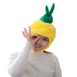 Funny Hat Novelty Hat Cute Plush Pineapple Hat Headgear Fancy Dress Hat Costume Hat Novelty Fancy Dress Party Hat Cap Headwear Cosplay Costume Accessories Photo Props for Adults Teen Girls