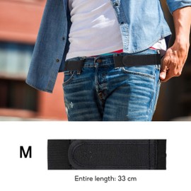 YqsIbth No Buckle Belts for Men, 3PCS No Buckle Elastic Belt, Lazy Adjustable Belts Side Waist Buckless Belt for Men Waist Belt Lnvisible Waist Tightener(Black)