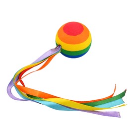 NAUZE 2 Pieces Colorful Long Ribbon Rainbow Ball Car Antenna Topper Streamer Ball Foam Aerial Ball Decorative