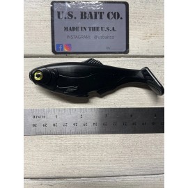 U.S. Bait co. Weedless Swimbait 5” Color Black Lot Of 1 Bait