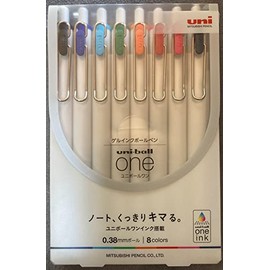Mitsubishi Pencil Uni-Ball One 0.38mm 8 Assorted Colors