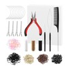 Hair Extension Tools Kit, Hair Extension Parts with 600 Silicone-Lined