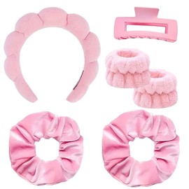 Skincare Hair Band, Wrist Wash Band, Multifunctional, Beautiful and Practical Cosmetic Hair Band, Ideal for Everyday Use or Special Occasions, for People with Long Hair and Beauty, Pack of 6