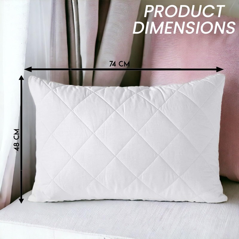 LSC Waterproof Pillow Protectors 2 Pack Quilted Ultra Soft Anti