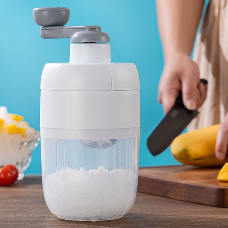 Manual Shaved Ice Maker Portable Transparent Ice Box Hand Ice