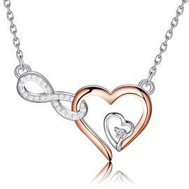 PLITI Nail Tech Gift Manicurist Graduation Gift Nail Boss Gift Nail Stylist Gift Infinity Heart Necklace for Nail Artists, Stainless Steel