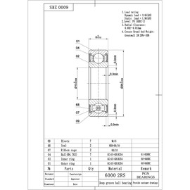 PGN (10 Pack) 6000-2RS Bearing - Lubricated Chrome Steel Sealed Ball Bearing - 10x26x8mm Bearings with Rubber Seal & High RPM Support