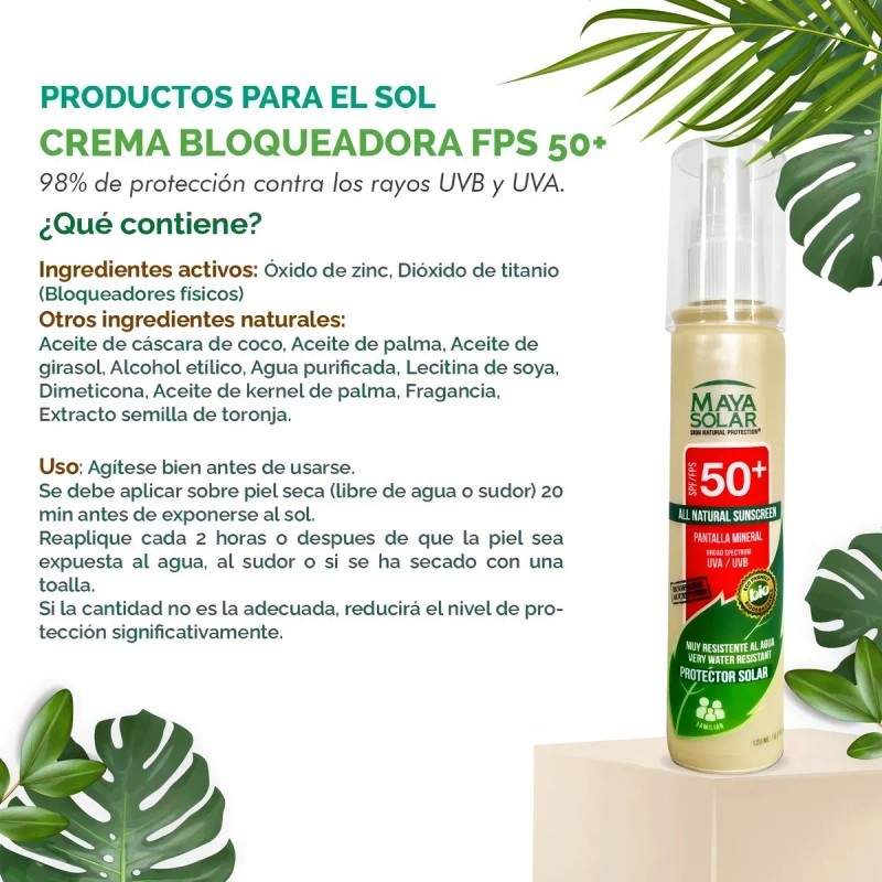 Bloqueador Solar Biodegradable Fps 120 Repelente