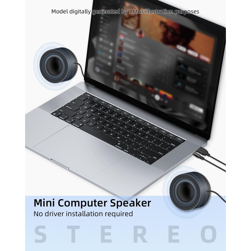 YANBORONSN MINI Computer Speaker for Desktop,6W 3.5MM Small PC Speaker,MINI
