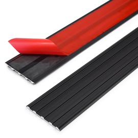 Jiekayi 2Pack 36″ Metal Outdoor Stair Treads Non-Slip, Heavy-Duty Aluminum Waterproof Safety Grip Strips for Tread, Ramps, Wood, Composite, Tile, Vinyl, Size 36in x 2in (Black)