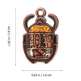 NUOBESTY 20pcs Vintage Beetle Charm Pendants Jewelry Making Accessories DIY Egyptian Scarab Pendant Necklace, Faux Leather, No Gemstone