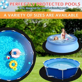 JPY 250G/M² Round Pool Liner Pad for Above Ground Swimming Pools Heavy Duty Under Pool Mat, Puncture Resistant, Extend Liner Life (18 FT)