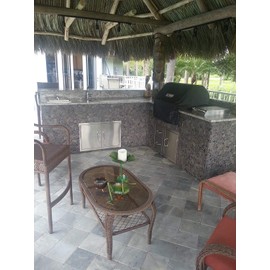 Interlocking Hexagon Shape Pebble Floor Tiles (15-Sheets) Kitchen, Bathroom, and Patio Flooring | Indoor and Outdoor Use | Natural Auburn Grey Stones | Quick and Easy Grout Installation