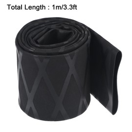 sourcing map Shrink Tube for Fishing Rod Handles, 35 mm Diameter, 57 mm, Flat 3.3 ft 1.8:1 Black
