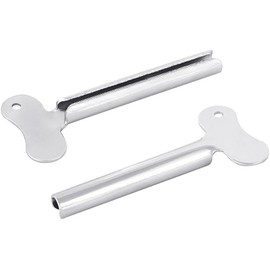 2 Pcs Silver Metal Tube Squeezer Keys, Tube Toothpaste Squeezer Keys Metal Hair Dye Color Key Roller Dispenser Tool Processing, Daily Living Tube Squeezing Aids Bathroom Safety, Aids and Accessories