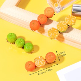 Nuorest 4 PCS Cute Orange Hair Clips, Resin Orange Hair Barrettes, Fruit Hair Alligator Clip, Orange Hair Accessories for Women Girls for Christmas, Parties, Gifts -Orange, Green