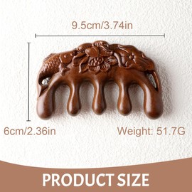 Wooden Massage Comb with Wide Tooth with Anti-Lost Rope + Storage Bag, Head Massage Wooden Massage Comb, Round Tooth Comb, Fatigue Relieves Acupuncture Massager Gua Sha Massage Tool