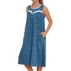 Bloggerlove Long Night Gown for Women Cotton Sleeveless House Dress