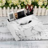 BSTKEY Rectangle Tissue Box PU Leather with Remote Control Organizer
