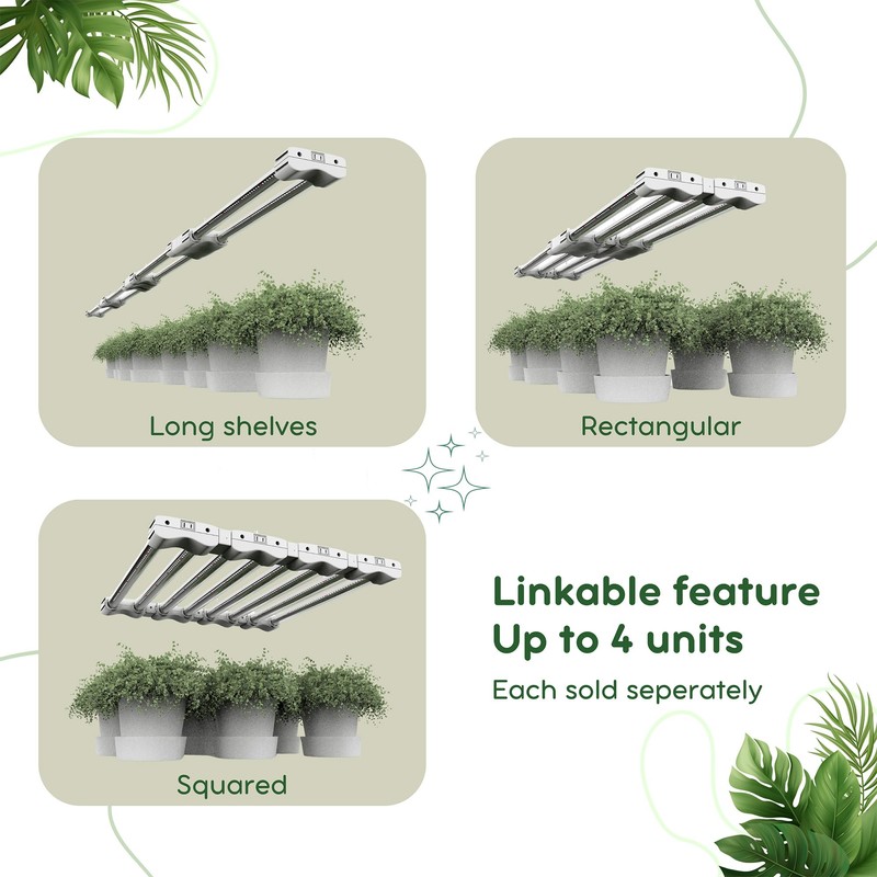 BoostGro LED Grow Light Full Spectrum Modular Linkable 5000K Daylight
