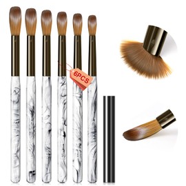 SAVILAND Juego de 6 brochas de uñas acrílicas con mango de pintura de tinta para uñas acrílicas, aplicación acrílica, herramienta de extensión de uñas, tamaño 4#/8#/10#/12#/14#/16#