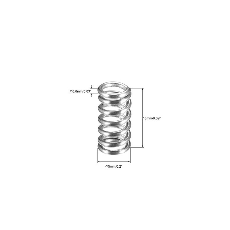 TA-VIGOR 10Pcs Compressed Spring, 0.8mm Wire Diameter,5mm OD,10mm Free Length