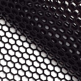 AggAuto 47x16 inches Car Pickup Truck Grill Mesh Spoiler Bumper Vent Aluminum Alloy Automotive Grille Insert Air Intake Racing Honeycomb Hole 6mm Spacing 1mm Black