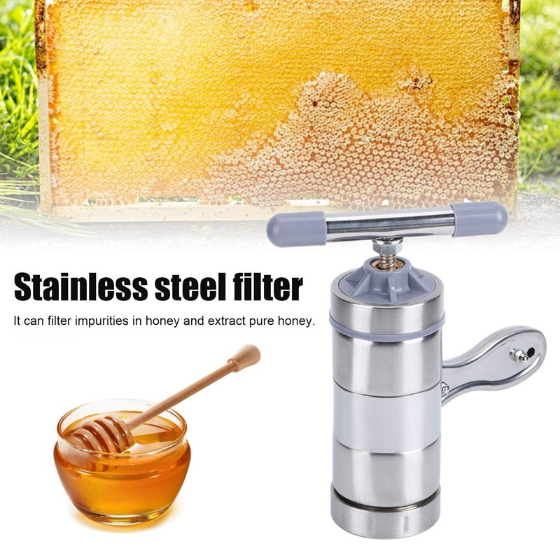aqxreight Honey Extractor, Portable Mini Stainless Steel Honey Extractor, Manual