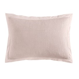 HiEnd Accents Waffle Weave Cotton 2 Piece Pillow Shams, 21x34 inch, Blush Solid Color, Classic Traditional Bedding, Soft Lightweight Breathable Pillow Cover