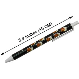 Maydahui Cute Bear Retractable Ballpoint Pen, Set of 12, 0.5mm, Black, Ink, Stylish, Animal, Gel, Ballpoint Pen, Cute, Stationery, Writing, Gift, Present, Kids, Students