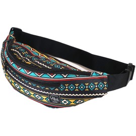 Vibe Festival Gear Fanny Pack for Men Women - Many Prints - Black Holographic Silver Gold Cute Waist Bag for Festival Rave Hiking Running Cycling