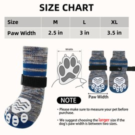PUPTECK Non-Slip Dog Socks to Prevent Licking Paws, Double Sides Dog Boots & Paw Protectors Booties on Hardwood Floors Hot Pavement with Grippers, for Small Medium Large Senior Dogs, Navy Blue XL