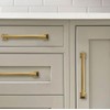 khtumeware 2 Pack Solid Brushed Brass Cabinet Pulls, 5 Inch(128mm)