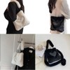TQUXNGA Heart Pattern Shoulder Bag Winter Handbag Plush Bag for