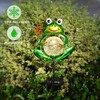 LUNSY Garden Solar Lights Outdoor Decorative, Metal Frog Shape, Outdoor