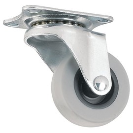 TPR Rubber Caster Wheel with Swiveling Top Plate - 2-Inch - 90 lb. Load Capacity - Non-Marking for Use in Hospitals, Food Service, & Other Institutional Applications