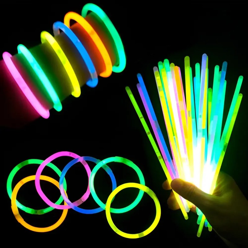Pulsera Neón Kit 100 Folk Fluorescente Fiesta Led Kytuk