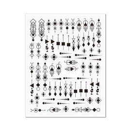 Generic Abstract Geometric Figure Nail Sticker Totem Stripes Lines Decal 1Jn2 472 Nail Wraps Stickers Manicure Supplies for Women Nails Full Long Lasting Easy Apply and Remove