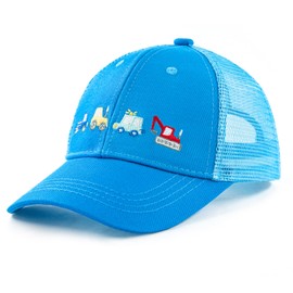 WATAME Summer Toddler Baseball Cap Adjustable Kids Trucker Hat Mesh Baseball Caps for Baby Boys Girls Sun Hat (CA/US, Age, 3 Years, 6 Years, C-Blue)