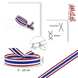 BDM Thailand Flag Bracelet - Adjustable Fabric Bracelet for Men and Women with Buddhist Cultural and Spiritual Connection