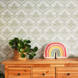 GSS Designs Large Damask Floral Stencil 16x21Inch DIY Wallpaper Alternative Damask Pattern Walls Stencils for DIY Home Decor Projects